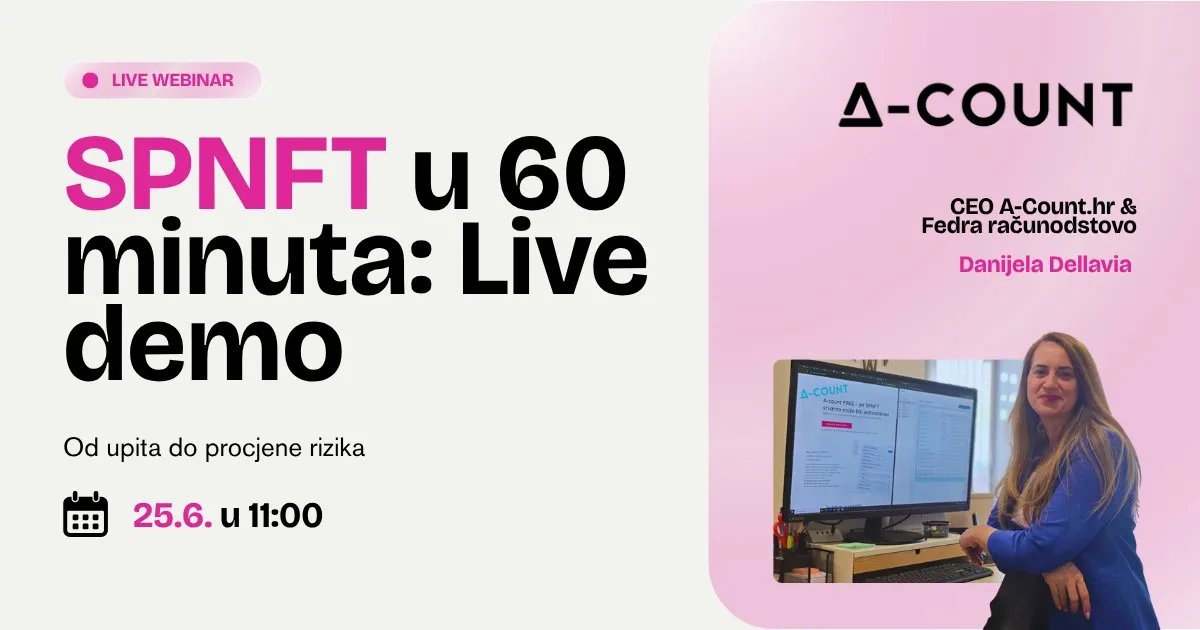 SPNFT u 60 minuta: Live demo — besplatni A-count webinar s Danijelom Dellavia, 25.6.2026. u 11:00